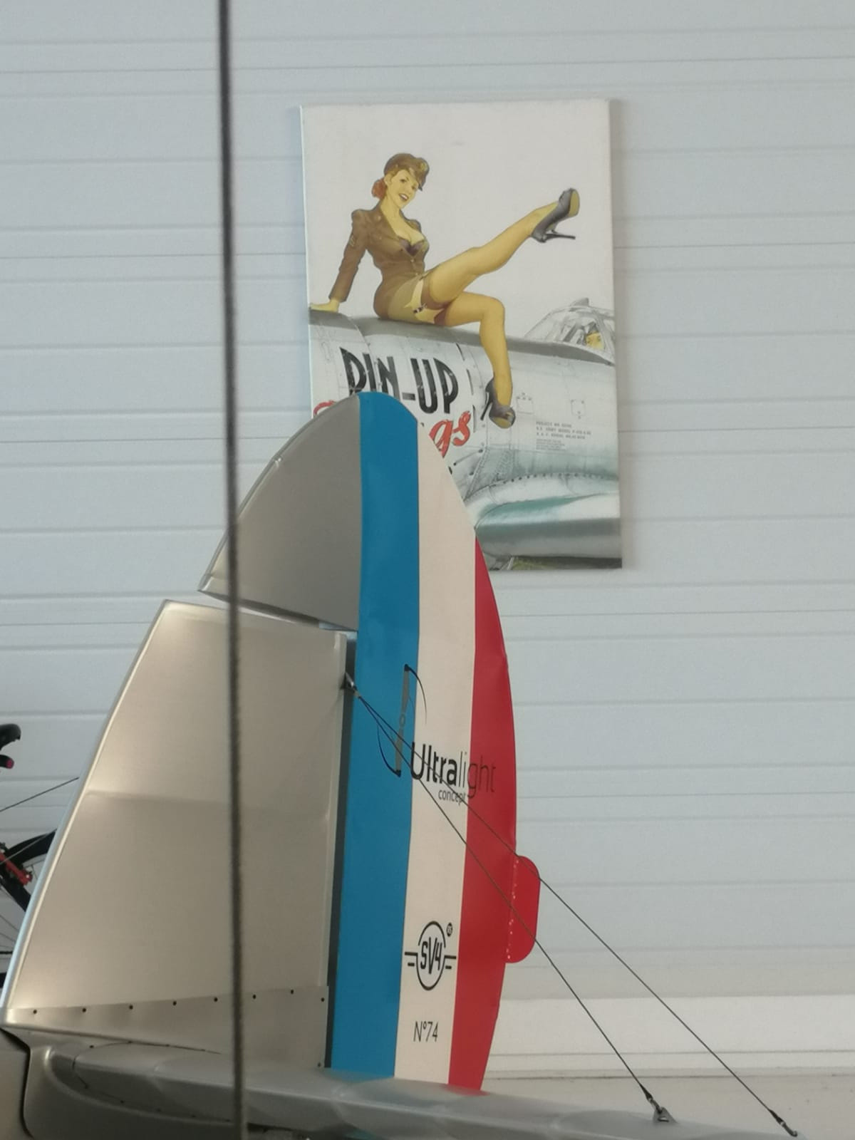 La pinu-Up dans le hangar