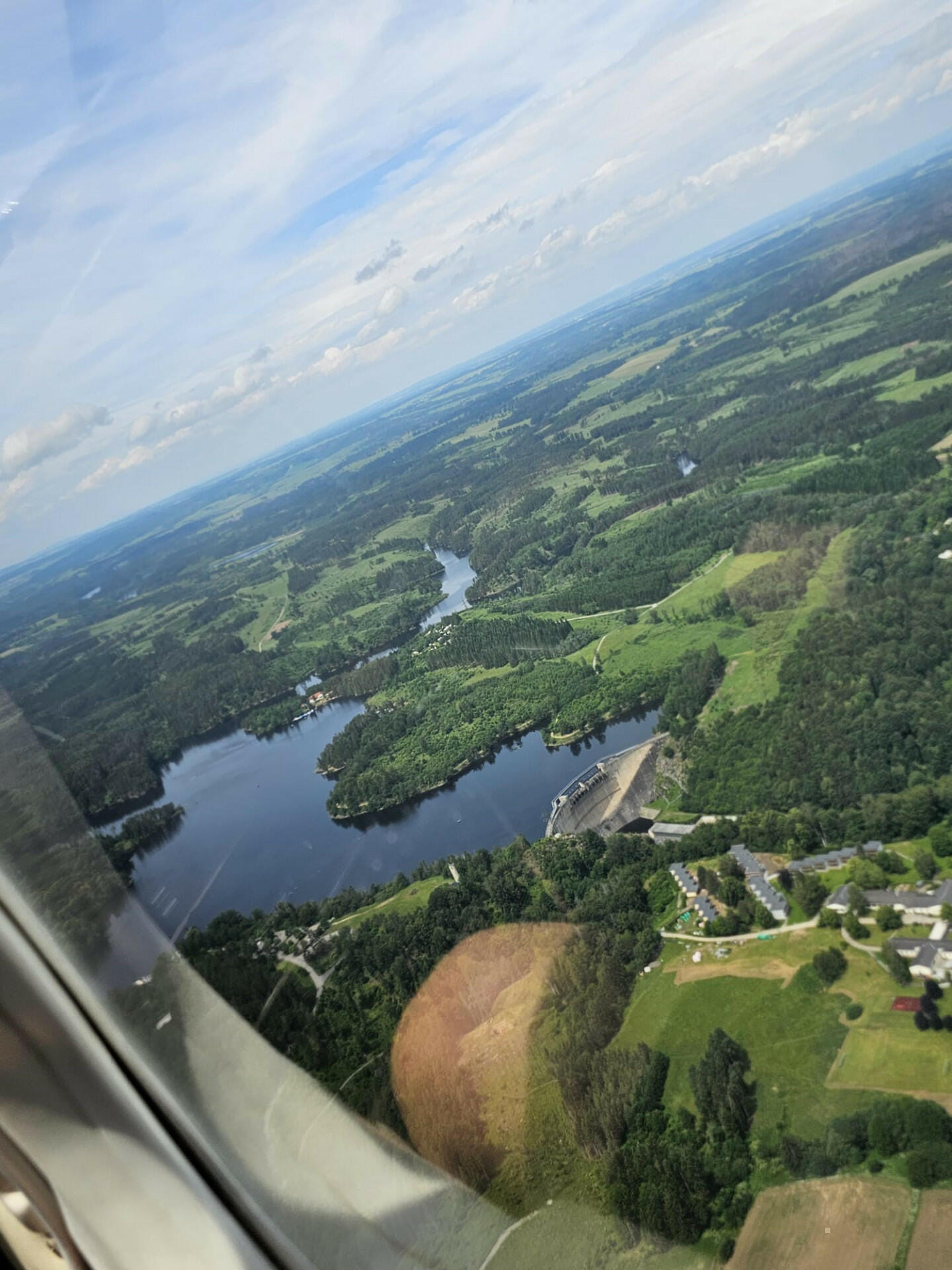 Flug über den Ottensteiner Stausee im Waldviertel
