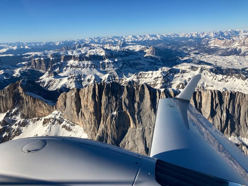 The Dolomites on a twin engine