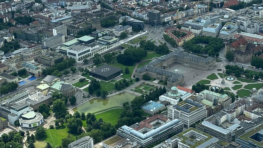Talkessel Stuttgart und Barockstadt Ludwigsburg von oben