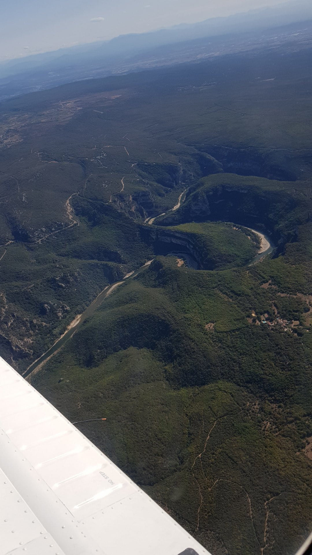 Les gorges de l'Ardèche vue du ciel