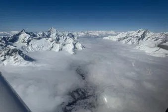Vol au Mont Blanc et Cervin avec pause cafè ou repas á Sion