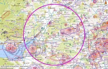 Land away and return anywhere within 35 Miles of EGBP Kemble