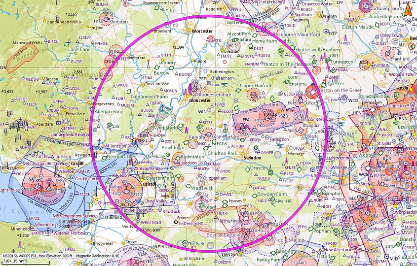 Land away and return anywhere within 35 Miles of EGBP Kemble