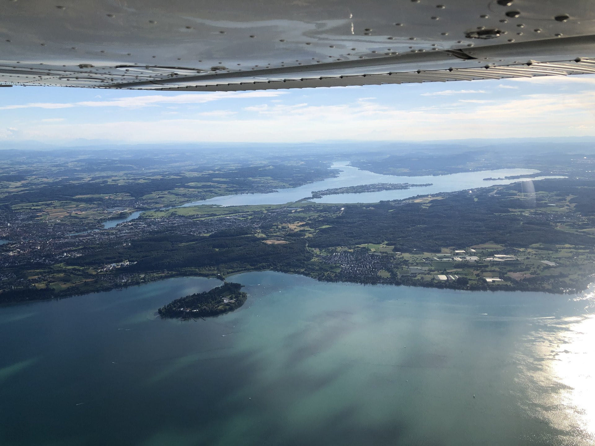 Schöner Bodensee und Rheinfall (Schweiz) Rundflug