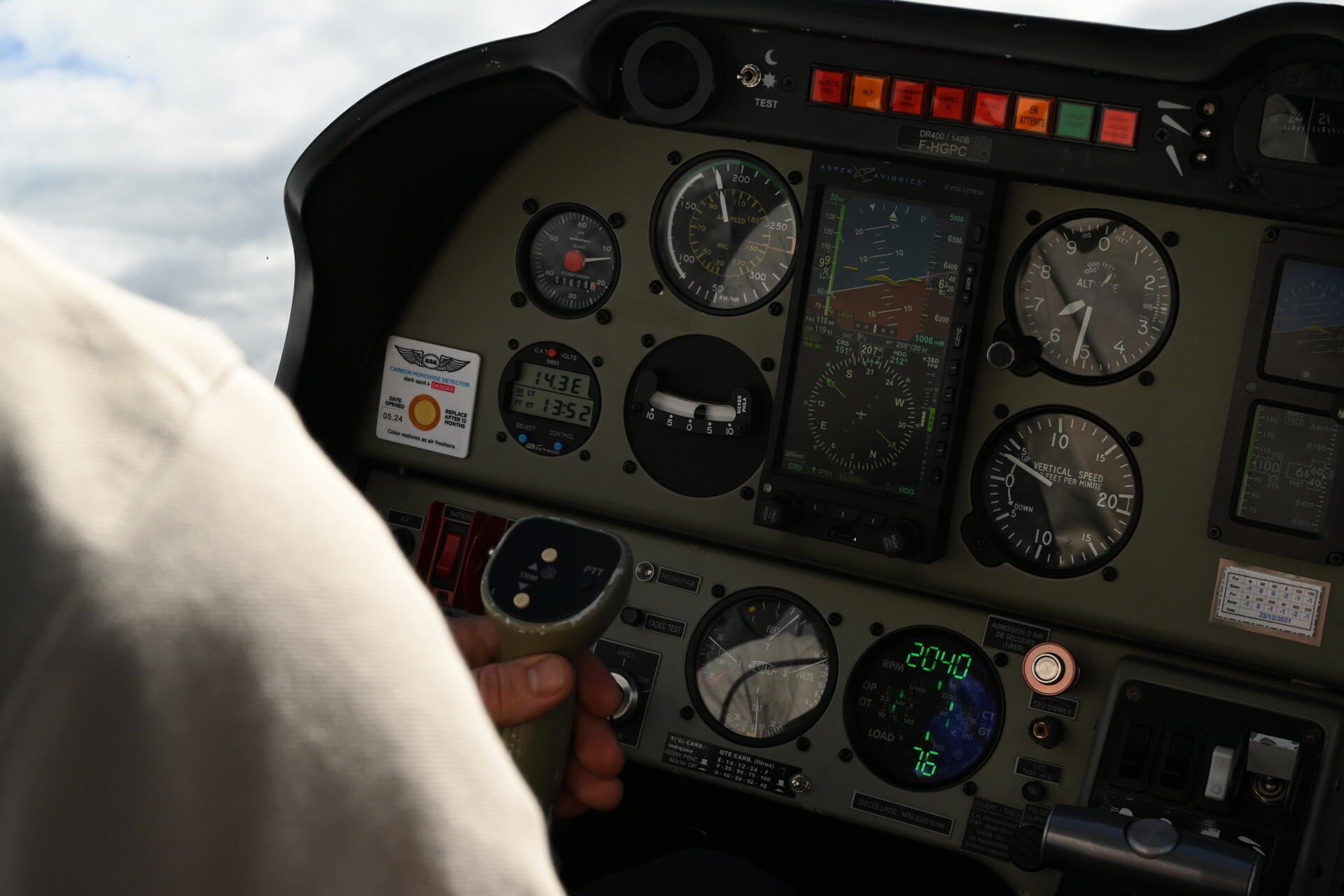 Vue du tableau de bord