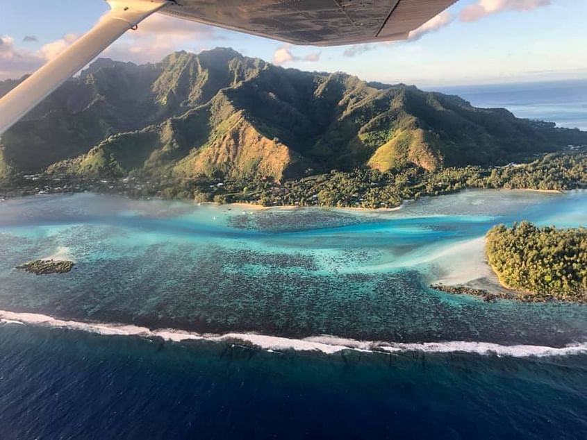 Survol de Tahiti, Moorea, Tetiaroa, Maiao, Mehetia, etc