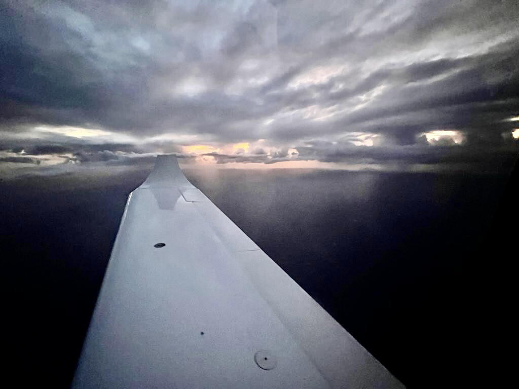 Coucher de soleil en vol