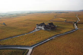 Vue aérienne du clos vougeot