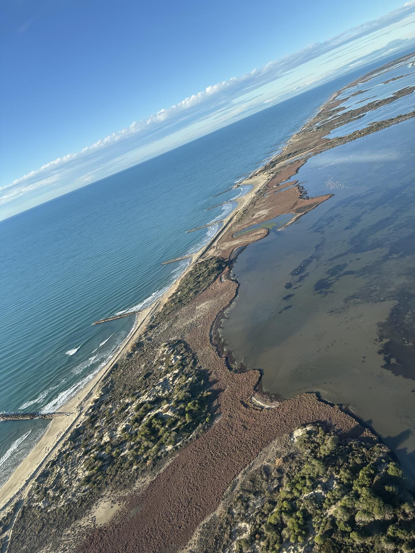 Balade aérienne Montpellier, plage et Camargue