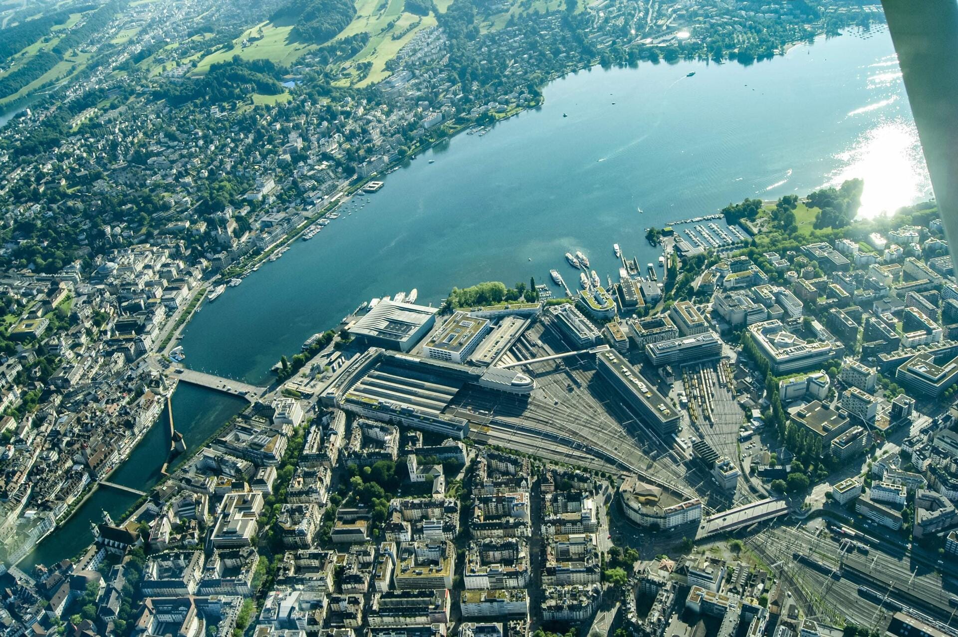 Kappelbrücke, Seebrücke und Bahnhof