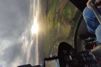 Local land away to speech house by helicopter