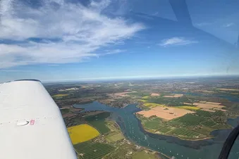 Kent, East Sussex, Gatwick and SE London from above.