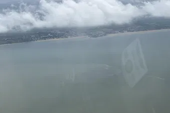 Deauville au loin et l'estuaire de la Touques