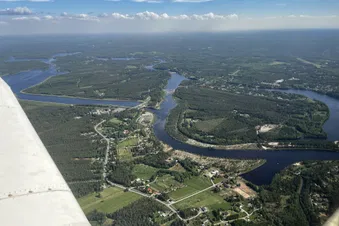 Sightseeing flight over Oulu city