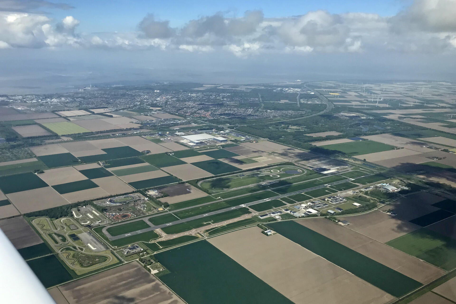 Lelystad airport (EHLE) from above - looking north