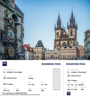 Altenrhein ACH - Prague PRG roundtrip