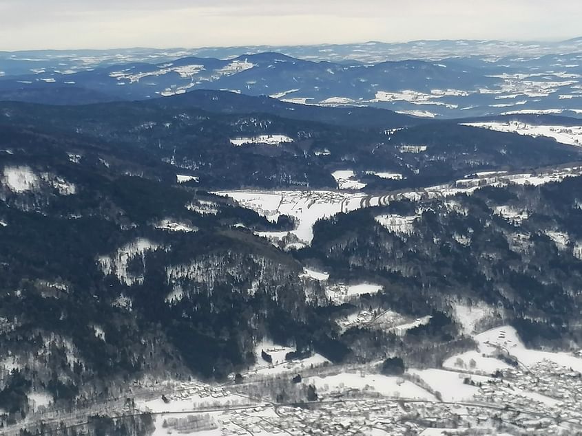 Flug über den Großen Arber, höchster Berg Niederbayerns