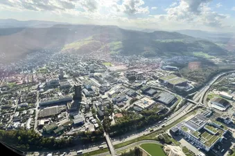 Im Helikopter über Basel und das Baselbiet