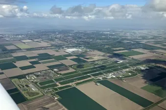 Lelystad airport (EHLE) from above - looking north