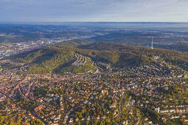 Rundflug über Stuttgarter Innenstadt