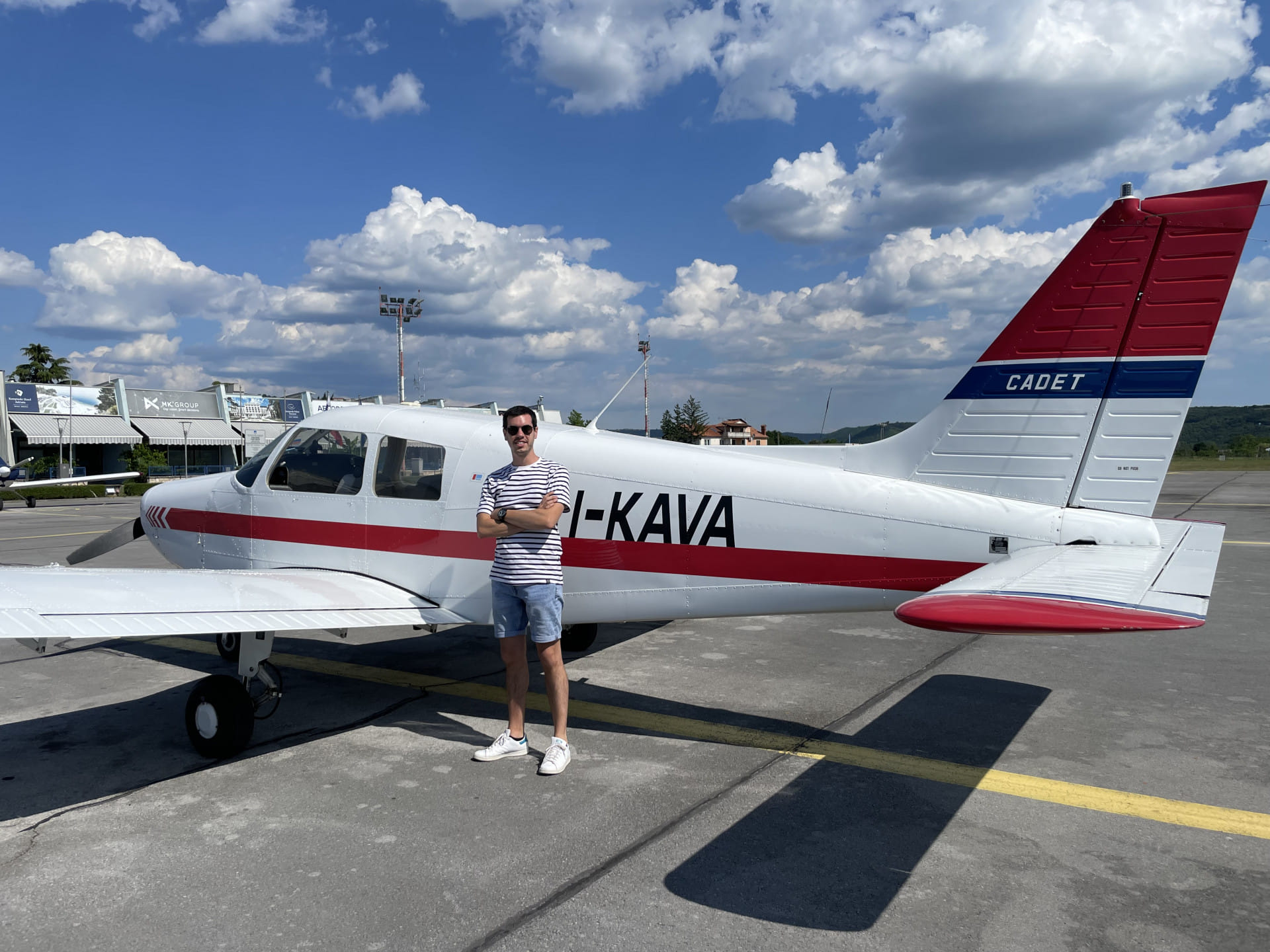 Lateral view of the Cadet in the Slovenian airport of Portoroz