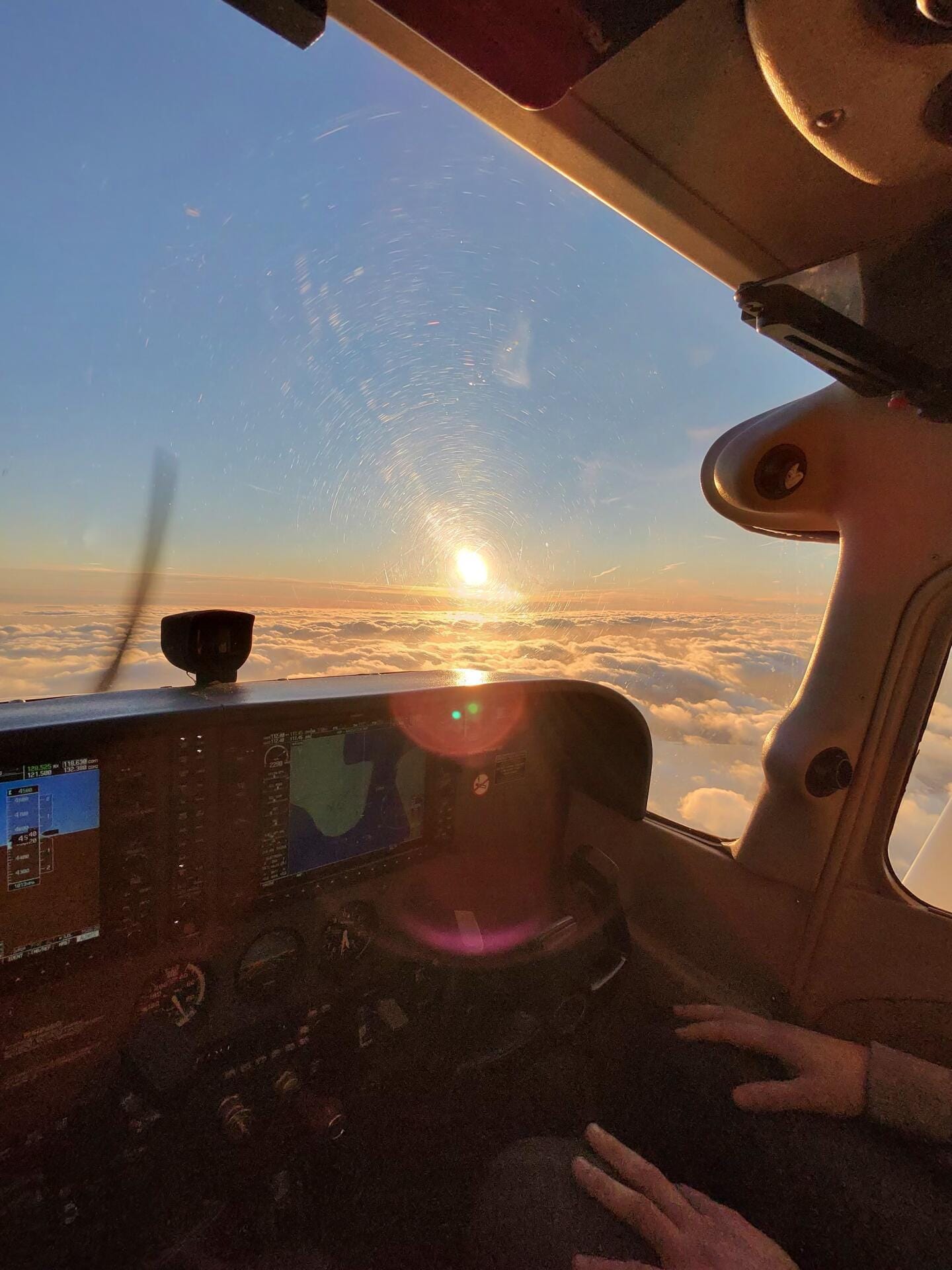 Strandtag auf Norderney mit Sonnenuntergang auf dem Rückflug