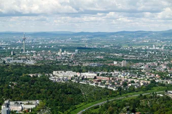 Frankfurt; ganz links der Fernsehturm