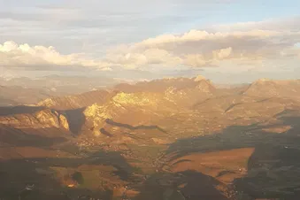 La forêt de Saou et les 3 becs vue du ciel