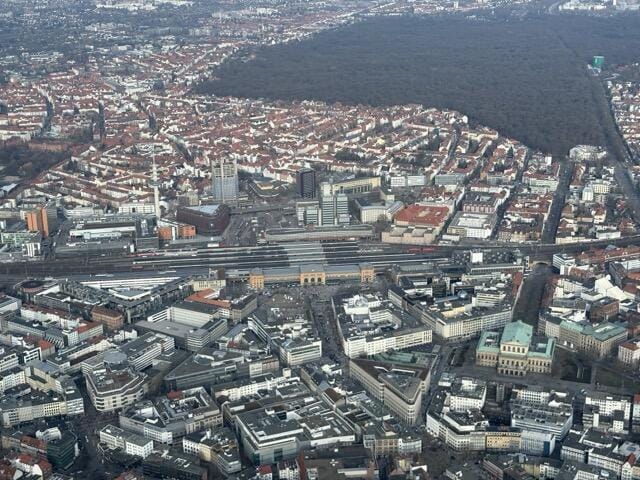 Hannover Hauptbahnhof von oben