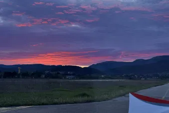 Coucher de soleil en vol