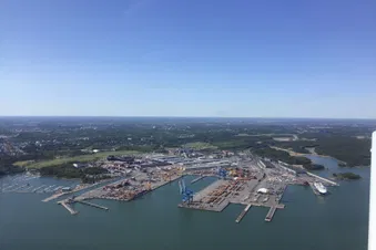 Vuosaari port form the air
