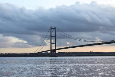 The Humber Bridge and Lincolnshire Coastline from the Air