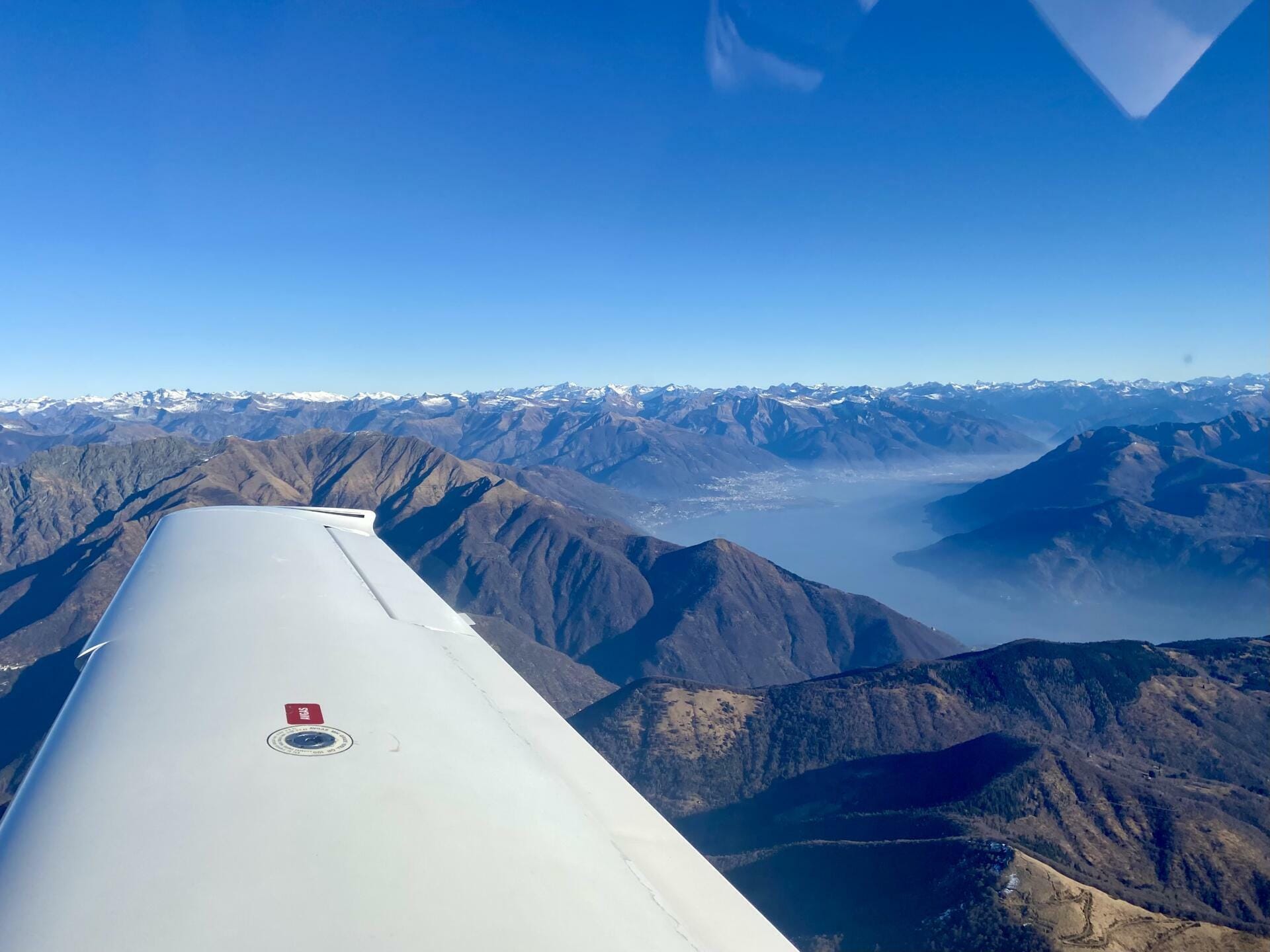 Crossing the Maggiore lake westbound