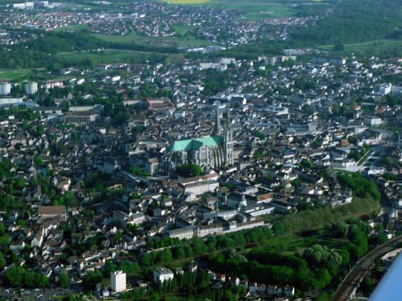 Vue aérienne Cathédrale de Chartres