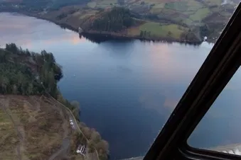 Local land away to speech house by helicopter