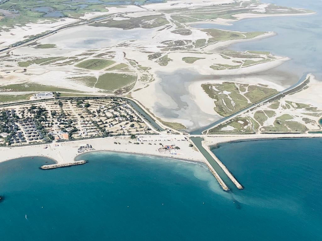Survol du Littoral de Camargue, Stes Maries Arles en hélico