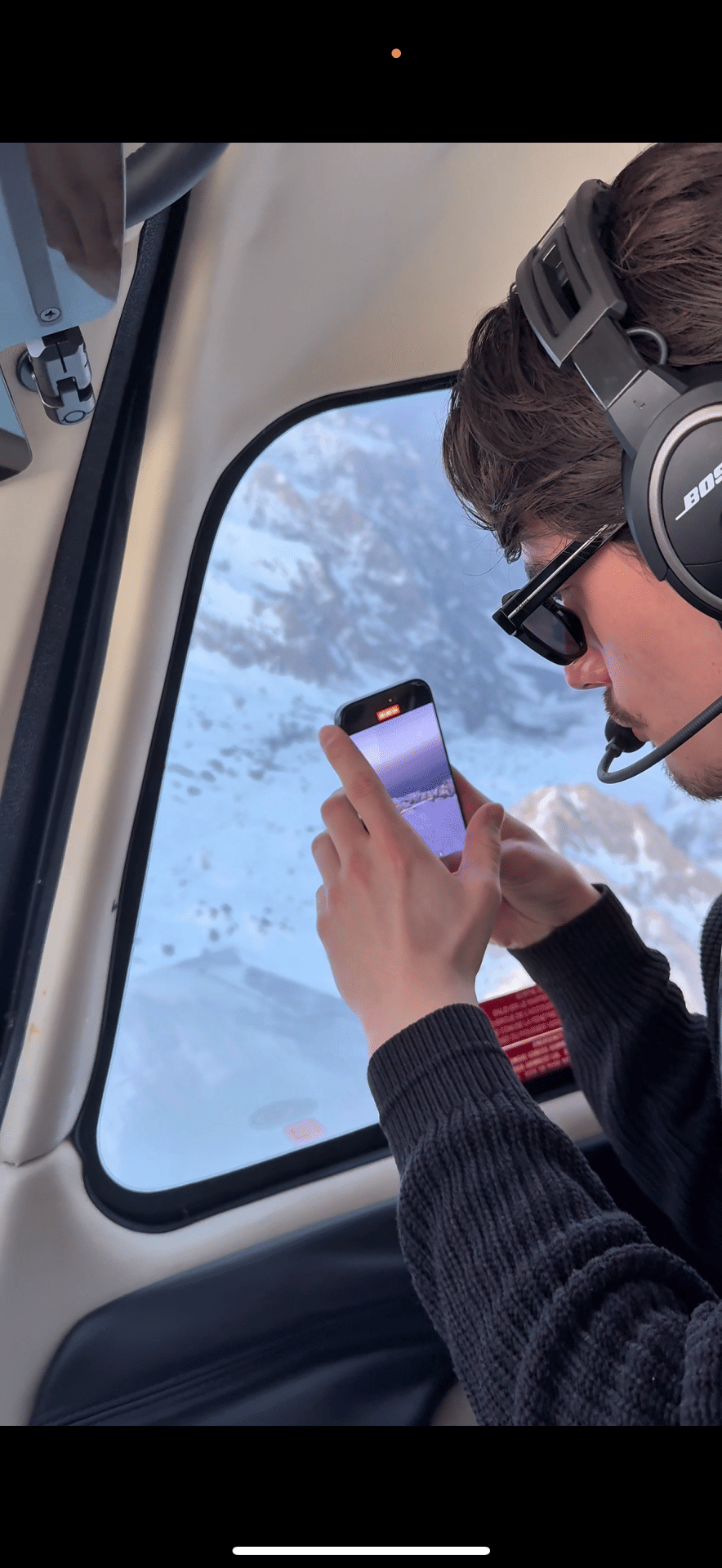 Passagier an einem anderen Alpenflug