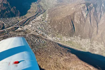 Flying above the center part of the Canton Ticino