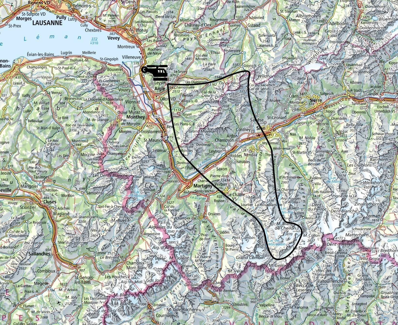 🚁 Tour en hélico - 45 min - depuis Leysin