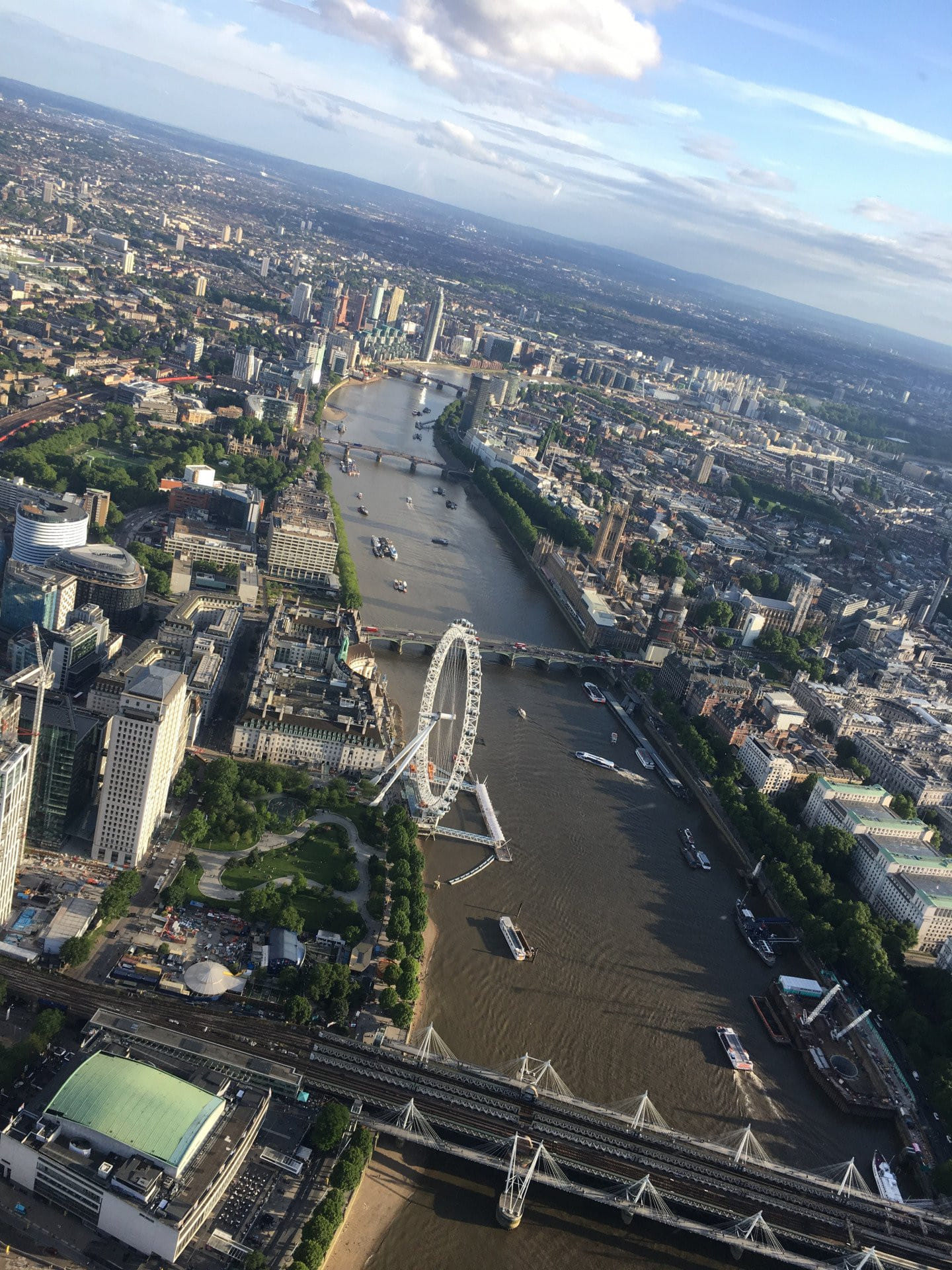 Helicopter flight over London from Denham