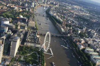 Helicopter flight over London from Denham
