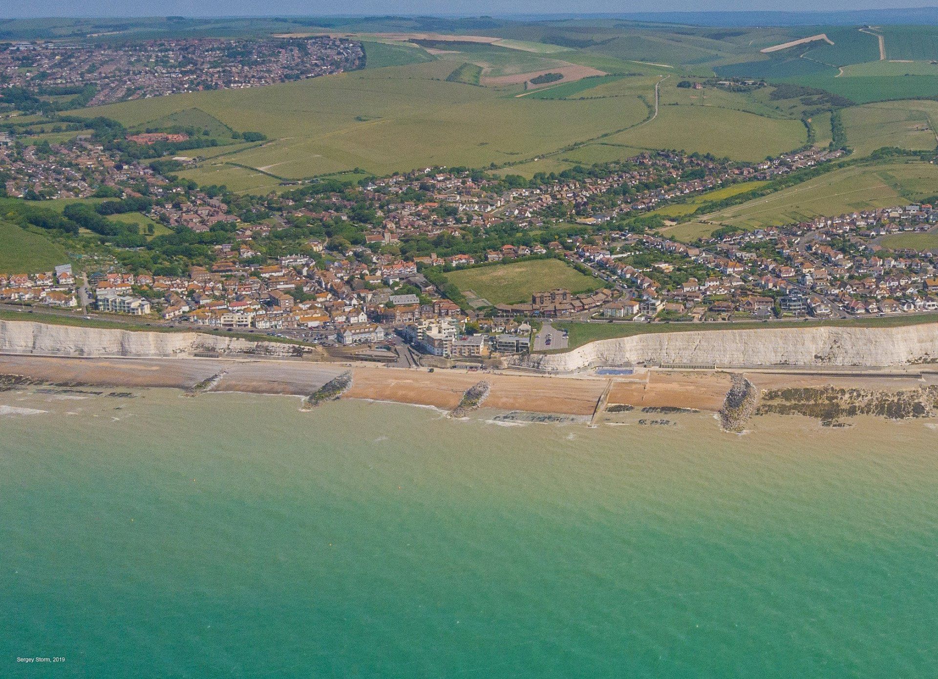 Flying over the White Cliffs, take off from Woking, Fairoaks