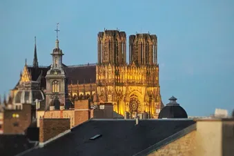 Flying to Reims in the Champagne Region in France