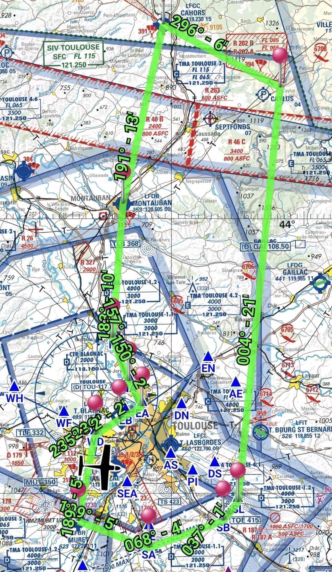 Trajet de la balade Lotoise