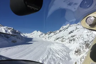 Sion via Aletschgletscher mit Landung / Coffee break in Sion