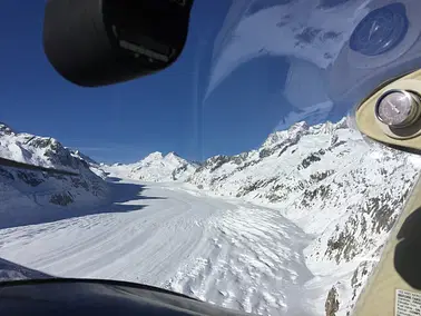 Sion via Aletschgletscher mit Landung / Coffee break in Sion