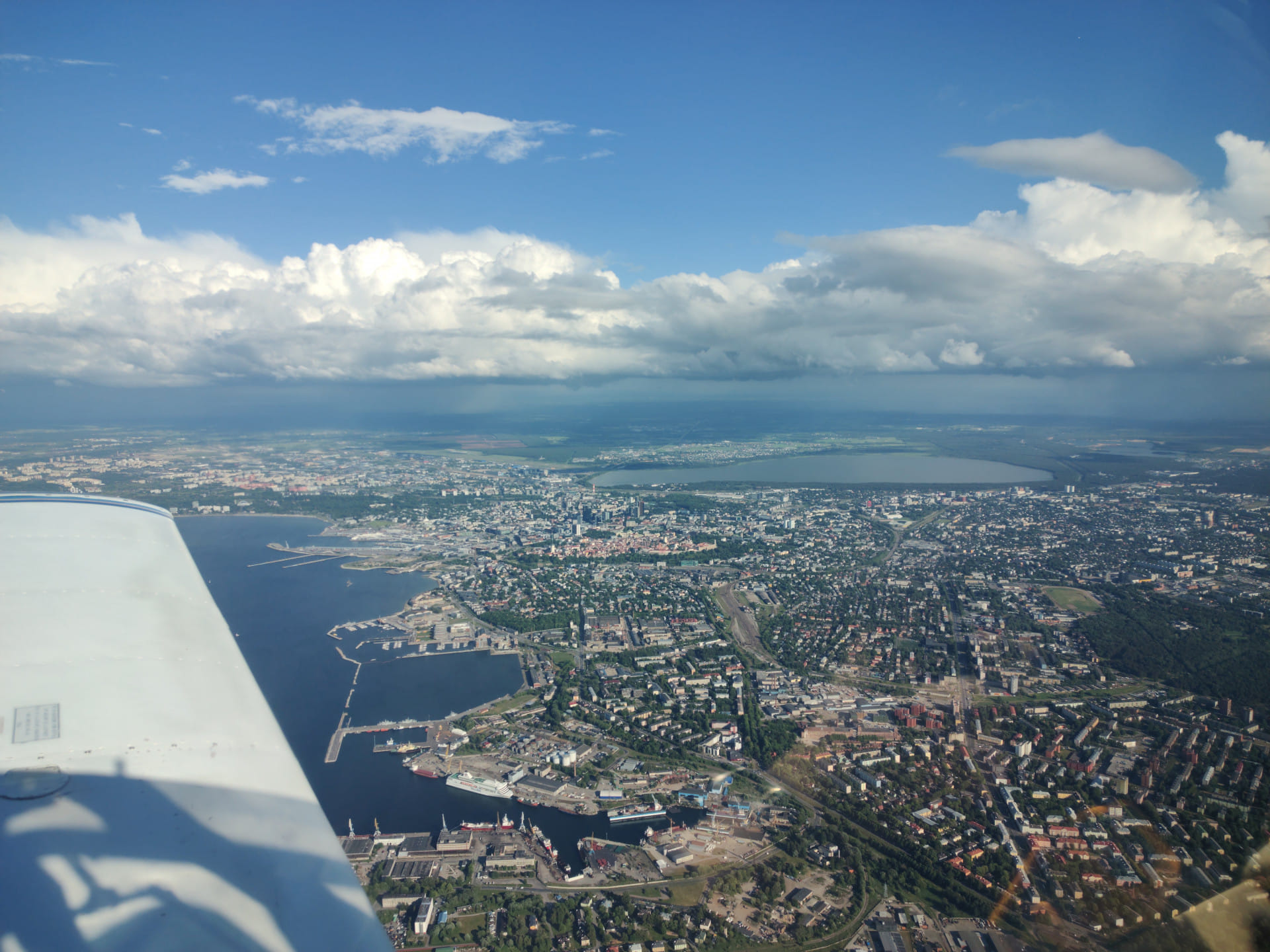 Eagle-eye view of Tallinn's city centre in the summer