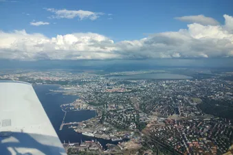 Eagle-eye view of Tallinn's city centre in the summer