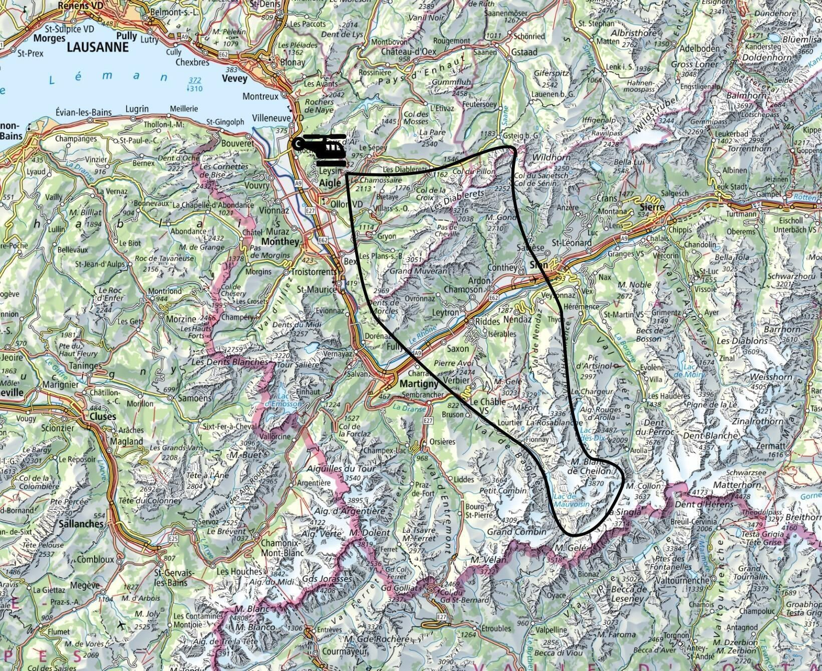 🚁 Tour en hélico - 45 min - depuis Leysin